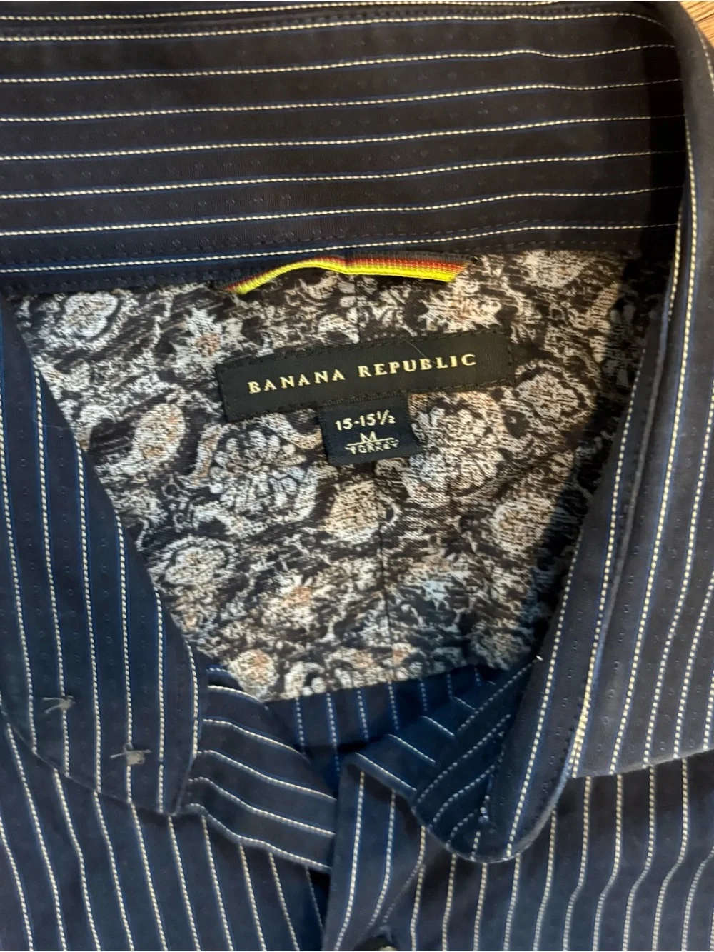Banana Republic Navy Blue Pinstripe Dress Shirt